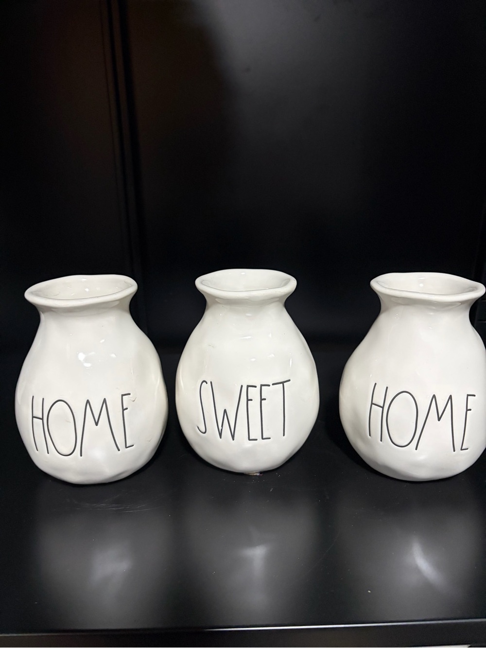 Rae Dunn White 'HOME SWEET HOME' Ceramic Vase Trio